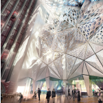 City of Dreams Macao - Zaha Hadid. Grande activiste du mouvement déconstructiviste, Zaha Hadid balade partout dans le monde son design imaginatif, alternance de lignes droites et courbes, d’angles aigus et de formes fluides. La “starchitecte” la plus courue du moment prépare deux tours étonnantes, l’une à Dubai, en forme de cube évidé et hébergeant un Me by Melia, ainsi que le City of Dreams à Macao, percé par un atrium de 40 mètres (ici en photo).