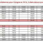 Timetables for Thalys services in Germany to and from Paris
