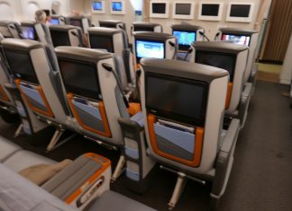 La Premium Economy de Singapore Airlines, lors du vol inaugural du 24 novembre La Premium Economy de Singapore Airlines, lors du vol inaugural du 24 novembre
