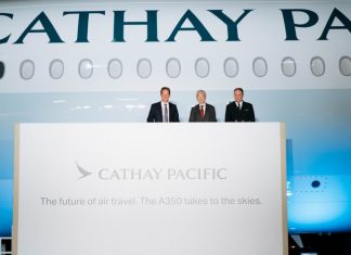 La cérémonie officielle dédiée au 1er A350 de Cathay Pacific a et lieu le 30 mai