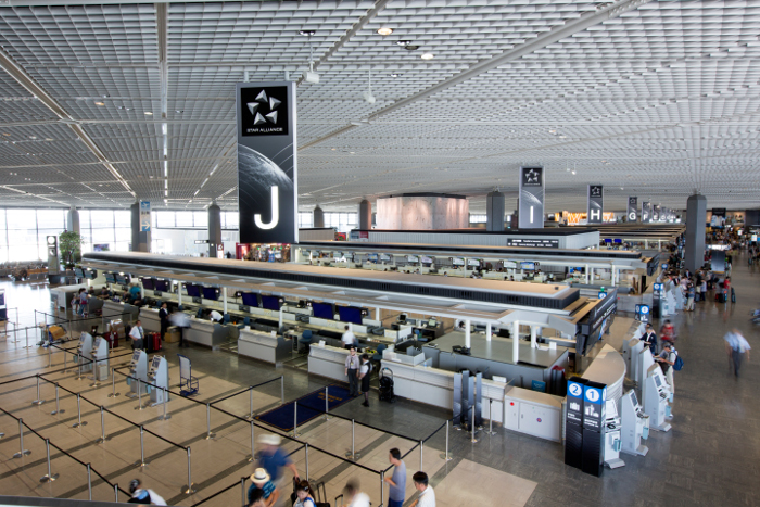 Star Alliance check-in counters in Tokyo-Narita Star Alliance check-in counters in Tokyo-Narita