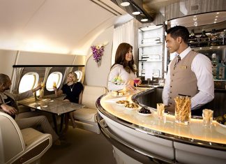 Bar lounge A380 d'Emirates