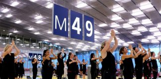 Yoga session at Paris CDG