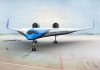 KLM has teamed up with the University of Delft to work on a concept that is both sustainable and innovative: a flying wing called "Flying-V". A highly aerodynamic shape that would reduce fuel consumption by 20 %.