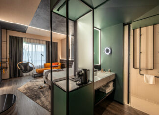 Chambre double pensée par les Sundukovy Sisters pour Novotel.