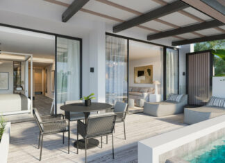 Une des résidences avec piscine privée du LUX Grand Baie.
