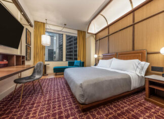 Une des 215 chambres et suites du Canopy by Hilton Chicago Central Loop.