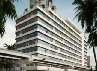 Façade du citizenM Miami World Center.