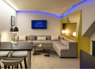 Une des loges de l'Accor Arena transformée en bureau privatif.