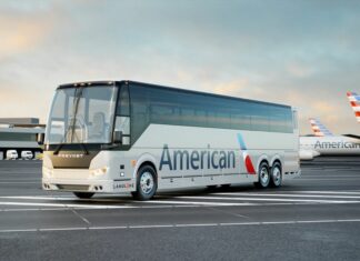 Un bus aux couleurs d'American