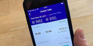 Application de la plate-forme de réservation Trainline.