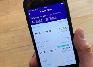 Application de la plate-forme de réservation Trainline.