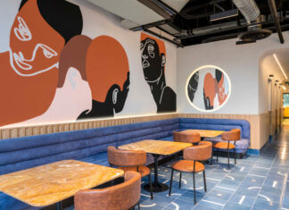 Fresque murale de Rocca Luis César décorant le bar du Novotel Mexico City World Trade Center.