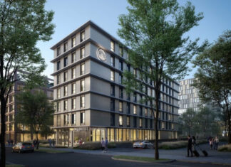 Futur hôtel B&B au sein du quartier de la Cloche d'or à Luxembourg.
