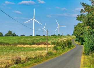 Un des parcs éoliens de CNR, à Saint-Quentin en Mauges.