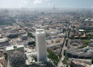 L'hôtel H4 Wyndham Paris Pleyel, fruit de la métamorphose de l'ancien tour Pleyel, à Saint Denis (c) 163 Ateliers Pleyel.