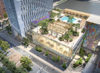 Le futur Signia by Hilton Indianapolis s'invite dans l'expansion du centre de congrès de la ville. (c) Ratio Architects