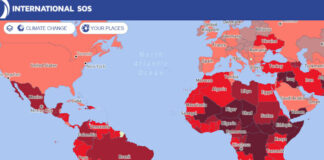 International SOS intègre l'impact du changement climatique dans sa carte des risques 2024.