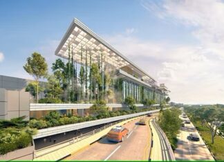 Futur Hotel Indigo Singapour Changi, adjacent au T2.