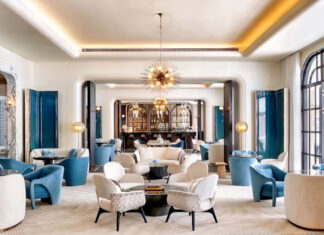 L’Orchestre, salon du hall d’entrée du Sofitel Shanghai North Bund, 700e hôtel du groupe Accor en Chine.