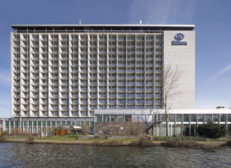 Le Hilton Munich Park, au sein du complexe d'affaires Tucherpark.