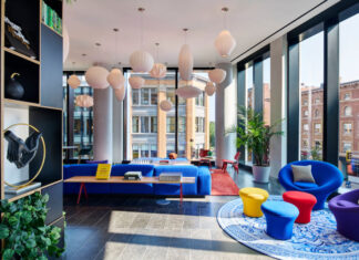 Lobby du CitizenM Boston Back Bay, ouvert début septembre.