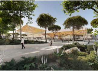 Le parvis des Halles Saint-Charles, dans le cadre de l'extension de la gare de Marseille Saint-Charles. (c) AREPJeudi.WangAtelier Roberta