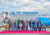 Sur la liste noire des compagnies bannies du ciel européen, Air Tanzania avait reçu fin 2023 son premier Boeing B737-Max 9 (ici, la photo de la cérémonie à l'aéroport Julius Nyerere de Dar Es Salaam).