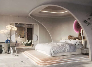 Suite du Mondrian Abu Dhabi, un des nouveaux hôtels lifestyle attendus cette année par Accor, à travers sa filiale Ennismore.