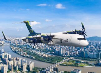 Avion à quatre nacelles entièrement électrique propulsé par hydrogène ZEROe - (c) Airbus SAS 2025