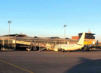 L'aéroport de Leipzig : un à deux avions sur le tarmac, une vue devenue habituelle... (Photo: Luc Citrinot)