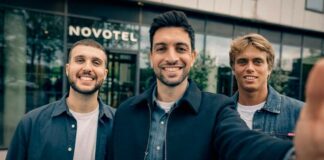 Pour appuyer sa philosophie "Longevity Everyday", Novotel s'appuie sur le collectif 37. (ici en photo, le créateur culinaire Alfie Steiner, l'ex footballeur Javier Pastore et le champion olympique de surf Kauli Vaast).