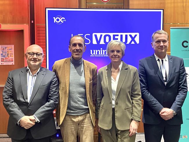 Philippe Pasquet, co-president of Unimev, Luc Balleroy, managing director of Opinionway, Béatrice Cuif-Mathieu, co-president, and Frédéric Pitrou, general delegate.