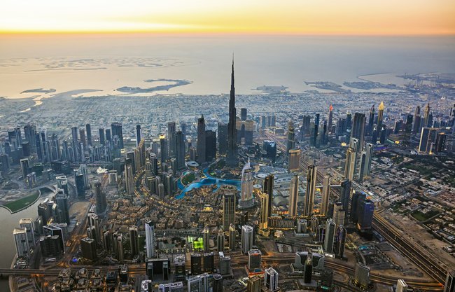 La skyline de Dubaï, dominée par la tour Burj Khalifa.