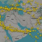 The skies over the Middle East are clear of aircraft, according to FlightRadar (screenshot taken on 5 March at 1pm).