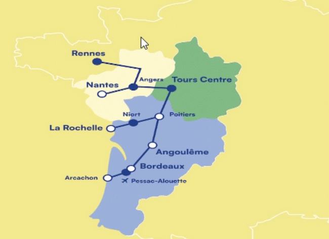 Dessertes régionales prévus par la compagnie Le Train.