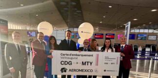 Inauguration du vol Paris Monterrey à CDG le 14 avril