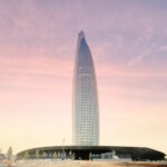 The Mohammed VI Tower, in Rabat, houses a Waldorf Astoria hotel. (c) Besix