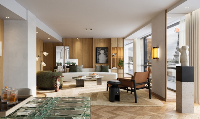 Salon et salle à manger de la suite Signature.