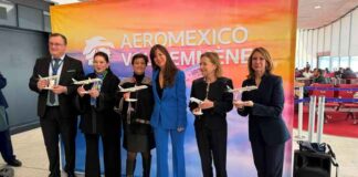 Inauguration du vol Paris-Monterrey en avril dernier (Aeromexico)