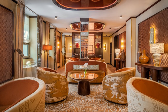 Hotel La Bourdonnais lobby, recently reopened after renovation. Hotel La Bourdonnais lobby, recently reopened after renovation.