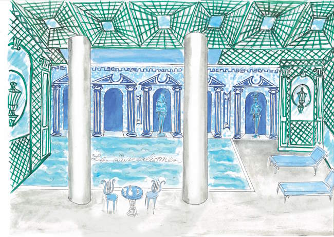 Illustration of the swimming pool at the Hôtel Le Magnifique.