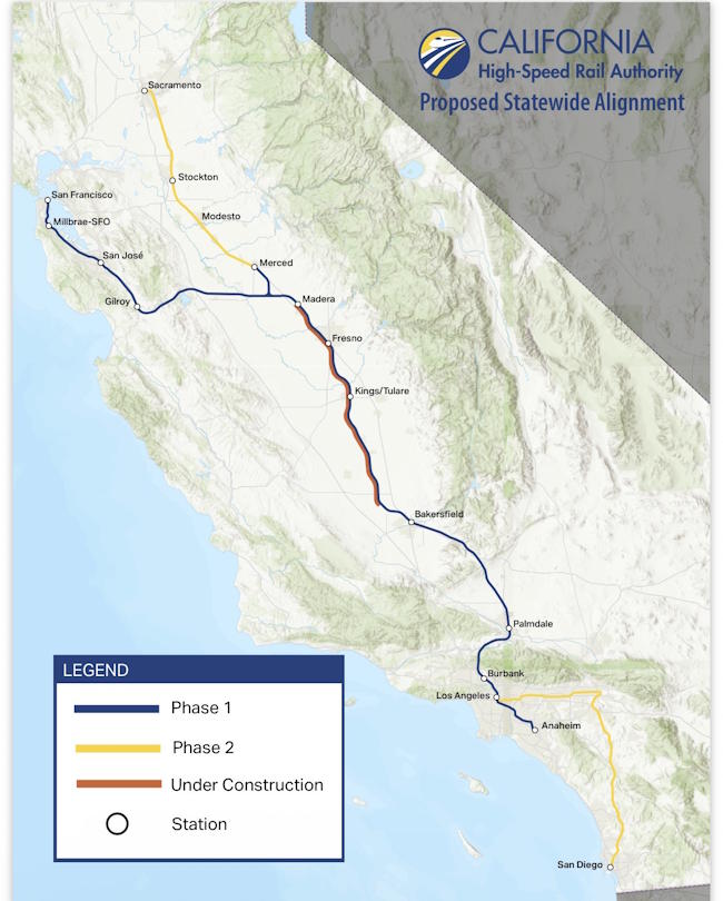 California High-Speed Rail route.