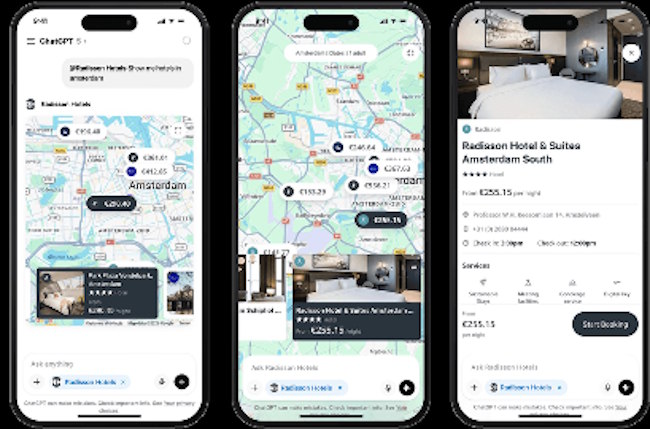 Application Radisson Hotels sur ChatGPT