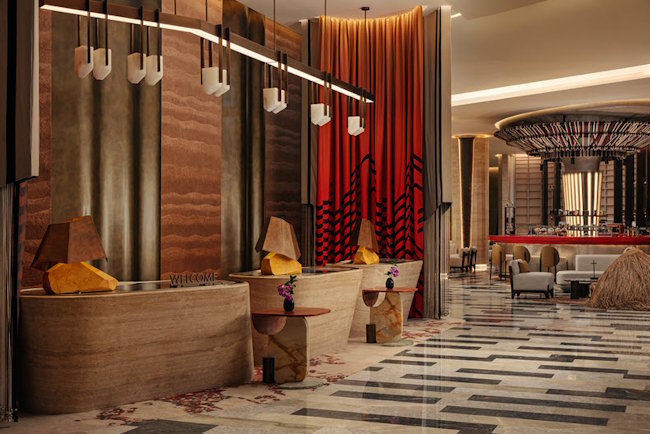 Le lobby de l'hôtel