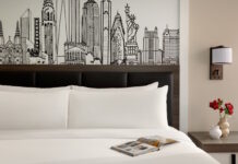 One of the 685 rooms at the Crowne Plaza Manhattan Times Square. One of the 685 rooms at the Crowne Plaza Manhattan Times Square.