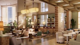 Lobby du futur The Hoxton, Dubai Media City.